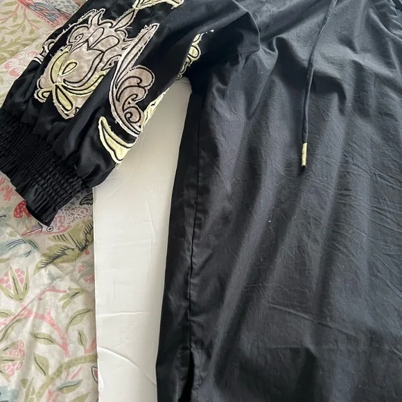 Black Tunic with Drawstring Detail - Picture 3 of 6